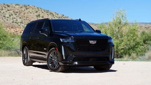 A black full-size SUV