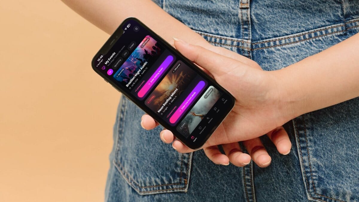 The Mega Dating screen on a phone