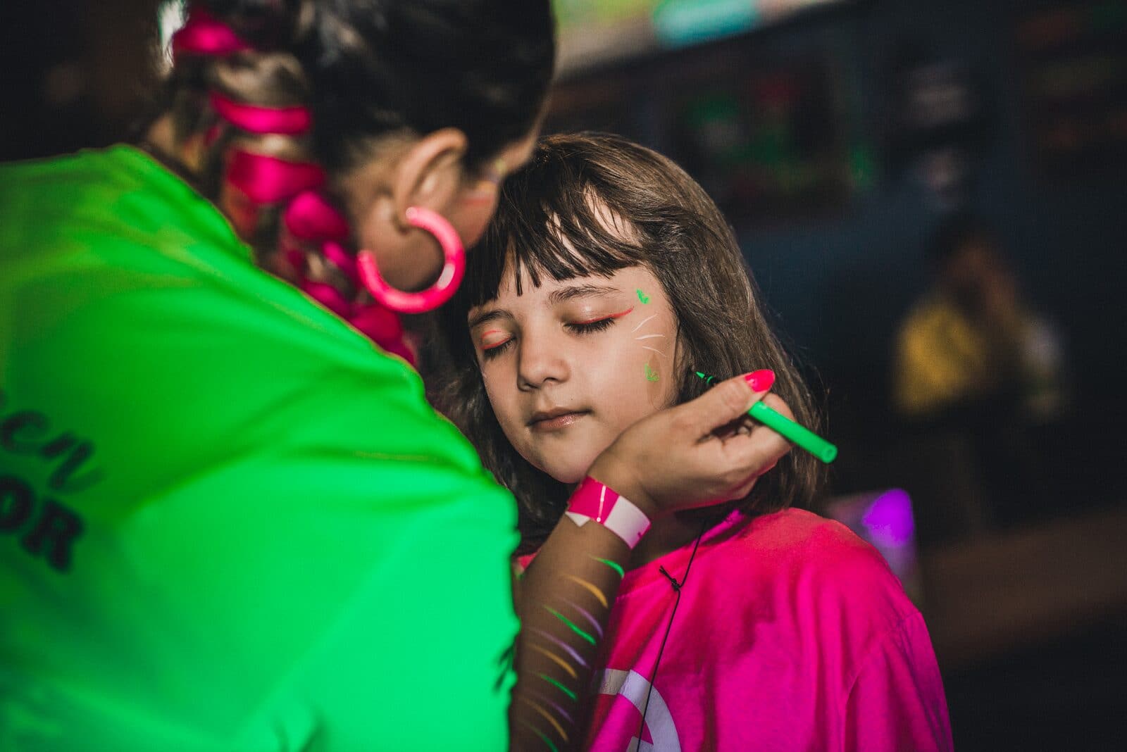 Face painting during the party